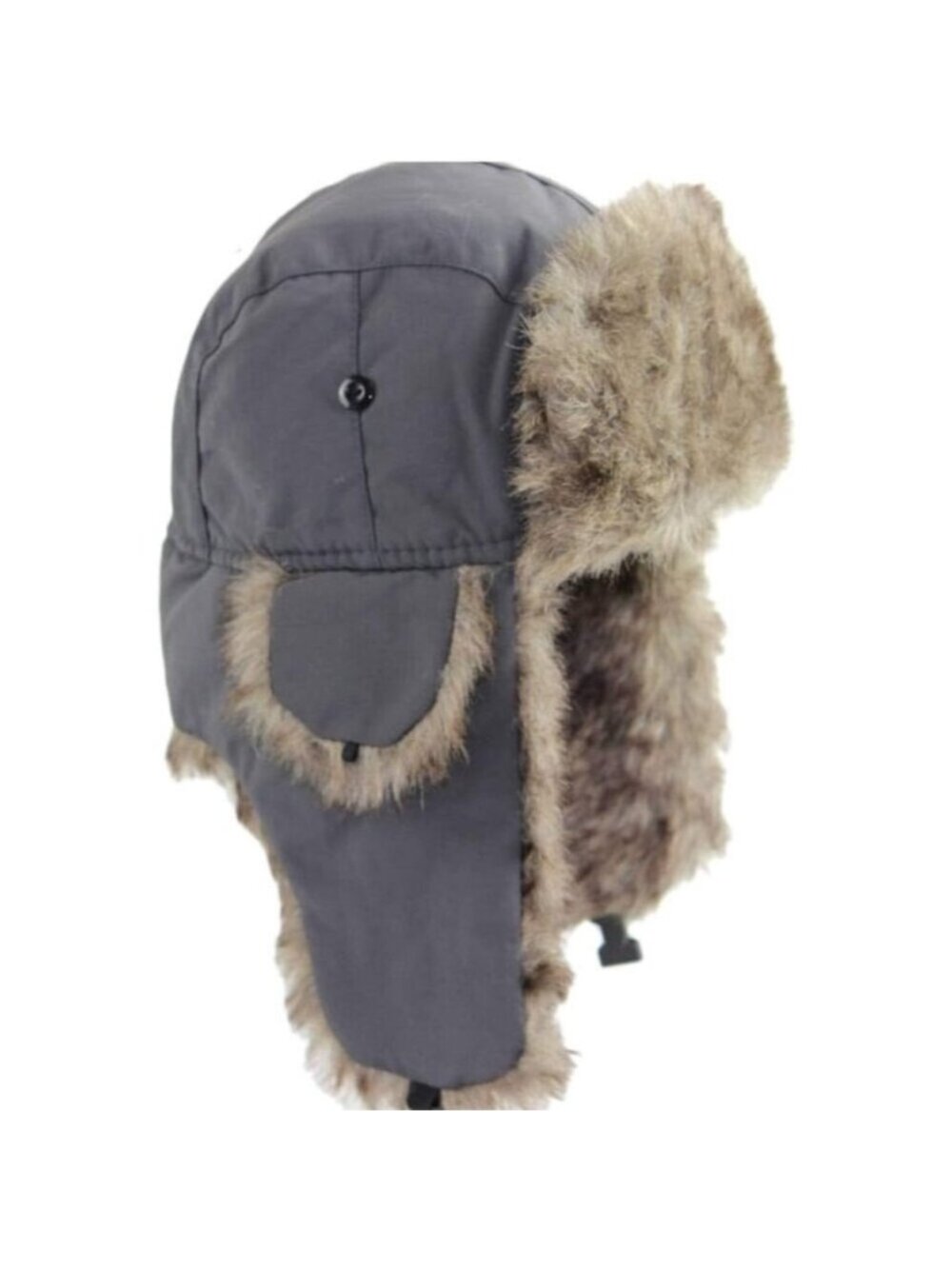 Unisex Grey 100% Polyester Skiing Trooper Winter Skiing Ear Flaps Trapper Hat